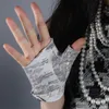 本物のレザーの指のない手袋2021夏の白いトカゲの皮の動物柄純粋なシープスキンのハーフフィンガー女性のTB1301