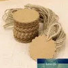 100 pièces 60mm rond festonné papier Kraft carte/étiquette cadeau/étiquette bricolage étiquette volante oreille goujon crochets étiquettes de prix en carton