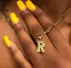 Nieuwe Tiny Gold Initial Letter Ketting voor Vrouwen Hip Hop A-Z Alfabet Hanger Vintage Ketting Verklaring Sieraden Kerstcadeau Bijoux Femme