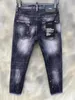 Jeans pour hommes produits à prix réduits marque italie pantalons pour hommes hommes Slim Stretch Denim pantalon noir trou crayon pour