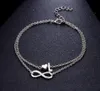 Vintage 26 Brev Anklet Armband Kvinnlig Initial Heart Infinity Charm Bohemian Friend Smycken Gift Ankles Bangle för Kvinnor Flickor DHL Gratis