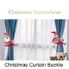 Juldekorationer gardin spänne tieback Santa Snowman Reindeer dockor gardin krok hänger julfönster festlig fest heminredning