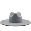 Sombrero Fedora clásico de ala ancha, sombreros de lana blancos y negros, sombrero de invierno aplastable para hombres y mujeres, sombreros de Jazz para iglesia de boda Derby