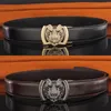 Haute qualité boucle de tigre designer ceintures hommes boucle automatique noir en cuir véritable ceinture homme décontracté classique homme Belt217Y