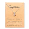 12 zodiac alloy Necklaces with Gift card constellation sign Pendant Silver chains Necklace cards Zodiac pendant necklace8812952