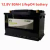 Pacco batteria Lifepo4 al litio 12,8 V 12v80ah con BMS per sistema marino/solare/UPS/RV/pannello di accumulo di energia