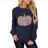 Halloween-truien Vrouwelijke pompoenprint O-hals trui Trui met lange mouwen Halloween Top Pullover Sweater Casual losse bovenkleding LSK1215