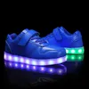 Dimensioni 25-37 Bambini Scarpe LED per ragazzi Ragazze Caricabatterie USB Schoenen Kids Chaussure Enfant Sneaker luminosa luminosa con la suola luminosa 210306