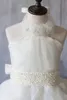 Новые Trend Flower Girls Платья Halter Beas Beash Sash Pageant платье для девочек на заказ Hi Lo Детские платья на день рождения