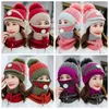 Chapéus de Inverno Máscaras Scarf Set malha Gorros com válvula Maks Scarf Mulheres Lã pompom Hat Casual Conjuntos os chapéus do partido lenços Suprimentos LSK1342