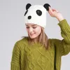 Beanie Skull Caps Cute Panda Gorros Sombreros de invierno para mujer Beanie Hat Novedad Bonnet Femme1310W