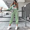 Beyouare pantaloni casual da donna in cotone con stampa a lettera pantaloni estivi elastici a vita alta pantaloni cargo 2020 pantaloni sportivi streetwear