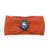 Nieuwe vrouwen kristallen bloem hoofdband haak headwrap casual elastische haarband breien mutsen tulband winter gebreide hoofdbanden