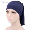 Сплошные цветные шансы тюрбан тяненый шляп череп головы обертки для волос головные уборы женские девушки модные аксессуары