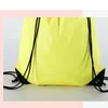 Creative Portable Drawstring Backpacks Solid Color Sports Fashion String Folding Drawstring Bags D210 Polyester Storage Handle Bag7227912