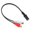 3,5-mm-Stereo-Audiokabel, Klinkenbuchse auf 2 Cinch-Buchsen, F/F, Aux-Adapter, Konverter, kurzes Y-Splitterkabel