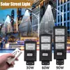 LED Light Solar Street Light 30W 60 W 90W LED Oświetlenie Outdoor Lighting Radar PIR Motion Sensor Motion Lamp Lampa zdalna Wodoodporna dla ogrodu Plaza