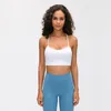 Sutiã esportivo yoga cor sólida correndo roupas de ginástica mulheres roupa interior sexy em forma de y volta antishock reunido lu esporte regatas v8082587