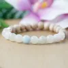 MG0969 8 mm Moonstone Aquamarine Sandwood Bracelet Heart Chakra Healing Crystals Bracet Positive Energy Gift HER254M