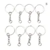Keychains 100/50 PCs/Definir cadeias de teclas prateadas Stainless Lean Circle DIY 25mm Keyrings 3 Styles Jewelry Keychain Ring1
