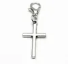 100pcs/Lot Tibetan Silver Cross Charms Pendants lobster Clasp Dangle Charms for Jewelry Making DIY Bracelet Necklace