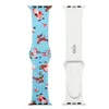 Weiche Silikonbänder mit Blumen-Leopardenmuster für Apple Watch Serie SE 6 5 4 3 2 1 38 mm 42 mm 40 mm 44 mm