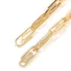 10mm herrkedja halsband Hip Hop Geometry Halsband Shining Zircon Bling Real Gold Plated Tennis Chain Halsband