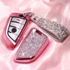 Diamond Luxury Car Key Case Cover Holder Keychain Shell Bag Remote Key pour BMW 2 7 series X1 X5 X6 X5M X6M Cadeaux pour filles ou Wo217g