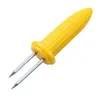 Stainless Steel BBQ Corn Holders Corn on The Cob Skewers Fruit Forks Outdoor Barbecue Fruit Fork Kitchen Tool