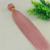 Hot Pink Colorful Human Hair Weave Extensions Rose Gold Brazilian Straight Remy Pink Hair Bundles For Summer Wholesale