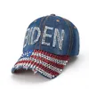 USA Cowboy Hats 2020 American Election Activity Biden Harris Hat Bling Bling Diamond Peaked Cap US Flags Baseball Caps IIA6375313400