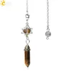 CSJA Natural Stone Pendulums for dowsing divination hexagonal prism شفاء الكرة الكريستال جولة الكرة merkaba الروحية العصرية اليهودية 2003736