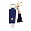 Hand Sanitizer Bottle Cover PU Leather Tassel Holder Keychain Protable Keyring Cover Storage Bottles Bags Home Storage Organization