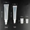 Recipientes vazios de brilho labial 5ml 8ml 10ml 15ml espremer tubos de brilho labial recarregáveis de plástico transparente maquiagem vazio lip gloss tubes1943956