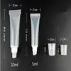 Recipientes vazios de brilho labial 5ml 8ml 10ml 15ml espremer tubos de brilho labial recarregáveis de plástico transparente maquiagem vazio lip gloss tubes1943956