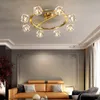 Copper postmodern living room lamp Nordic creative personality dining room lamp master bedroom ceiling lamp led home lighting