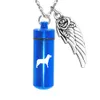 Cilindro commemorativo cane collana ceneri cremazione urna ciondolo gioielli in lega di alluminio ricordo con kit di riempimento e bella confezione