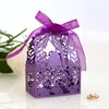 100 шт -романтической лазерной срез свадебной конфеты жених жених резной узорной упаковка Dragee Paтель