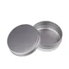 500pcs 5g Round Aluminum Cans Tins Storage Cream Cosmetic Pot Lip Balm Container Box Case Tin Jar Jars with Screw Lids Silver