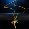 Hänge Halsband Herr Iced Out Full Zircon Palm Tree Halsband Hip Hop Kokosnöt För Kvinnor Mode Fest Smycken1