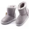 HOT Kids Classic Australia Snow Boots Designer Flickor Pojkar Vinter Furry Boots Unisex Kort Mid Calf Boot Barn Varma Skor Storlek 22-34