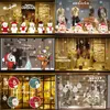 Merry Christmas Stickers Snowflake Window Decals White Snowflakes Santa Claus Deer Snowman 50*70CM Christmas Motif Ornaments