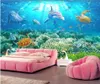 Photo faite sur commande fonds d'écran pour murs 3d papier peint peinture murale méditerranéenne HD Underwater World Dolphin 3D papiers peints en arrière-plan de la décoration maison