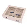 7 Color Velvet Glass Ring Earring Jewelry Display Organizer Box Tray Holder Storage Box T200917232t