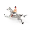 Cindy Xiang Rhinestone Ride Horse Women Brosches Fashion Cute Creative Brosch Pin Emamel smycken Coat Accessories Good Gift11863003