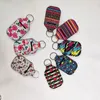 Printing Party Favel Keychain Handy Lip Balm Neoprene Holder Påse för Chapstick Läppstift Novelty Gift