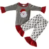 Çocuk Giyim Yeni Tasarım Bebek Bebek Erkekler Pijama Noel Çocuk Pijamaları Noel Baba Nakış Saf Pamuk Butik Bebek Gir7402646