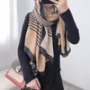 2020 Moda Stripe Winter Scarf Kobiety Bawełniane Ciepłe Fullard Lady Scarves Grube Soft Bufanda Szale Okładki