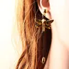 Stud mode Dragonfly Tassel örhängen gulddjur för kvinnor som draperar modernt slitage långa hängsmycken1