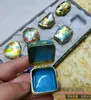 Todo chinês antigo pequim cloisonne caixa de jóias cobre pneu esmalte 1 conjunto 8pcs306l